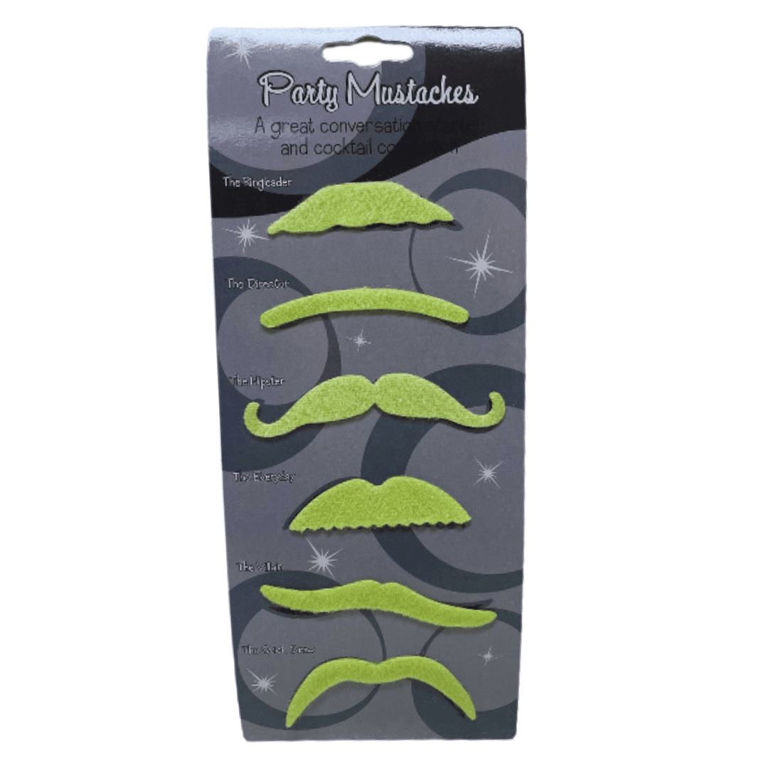 Party Mustaches - GID 6pc