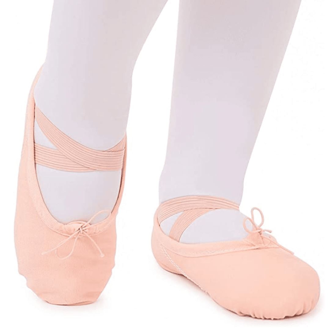 Pink Canvas Split Sole Red Rain Ballet Shoes