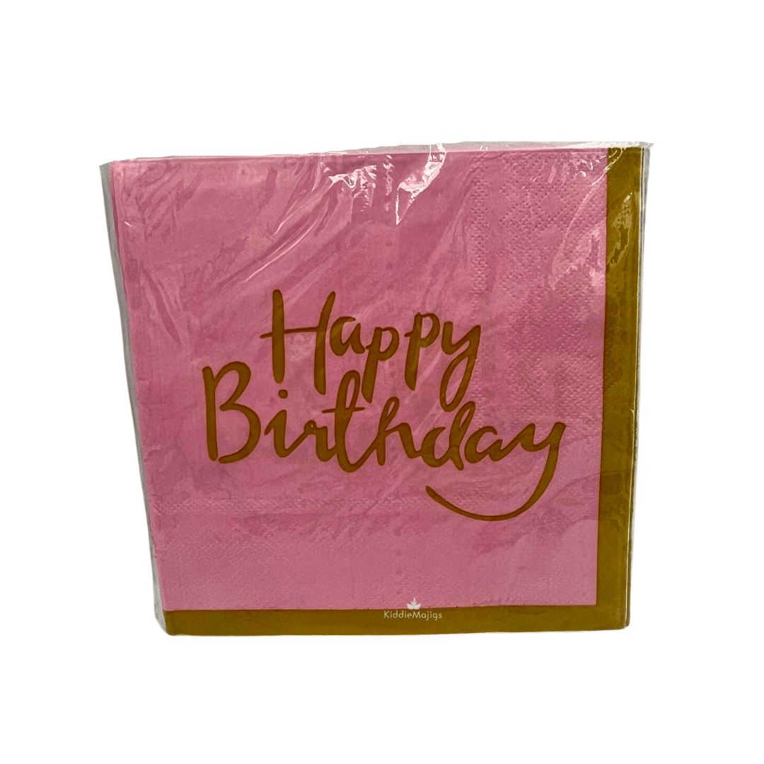 Pink HBD Serviette 20pc