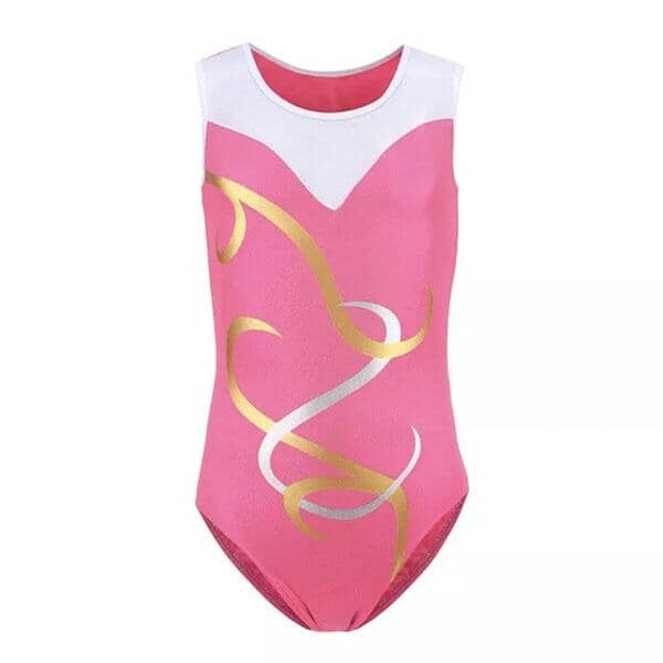 Pink Leotard with Gold Detail