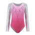 Pink Long Sleeve Leotard with Rhinestones