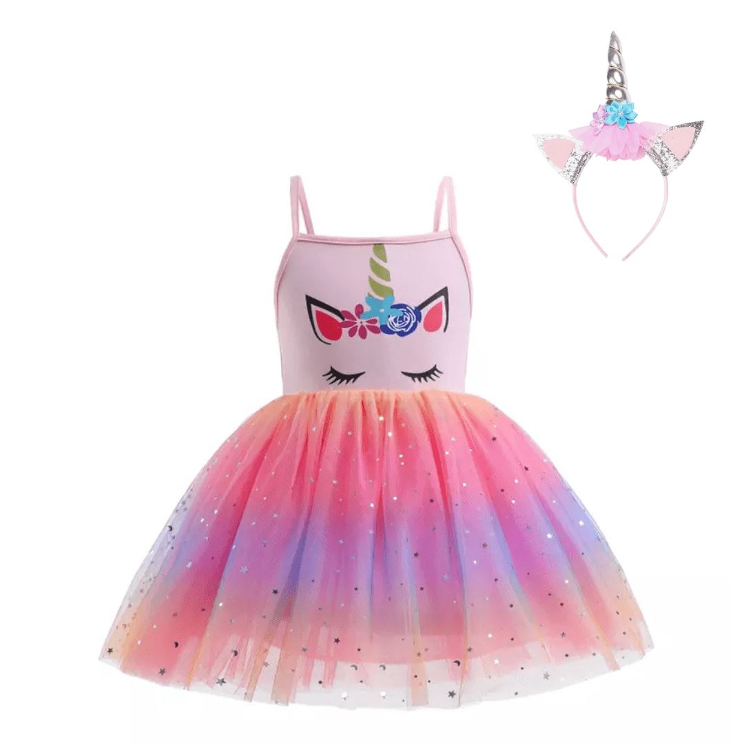 Pink Unicorn Dress and Headband