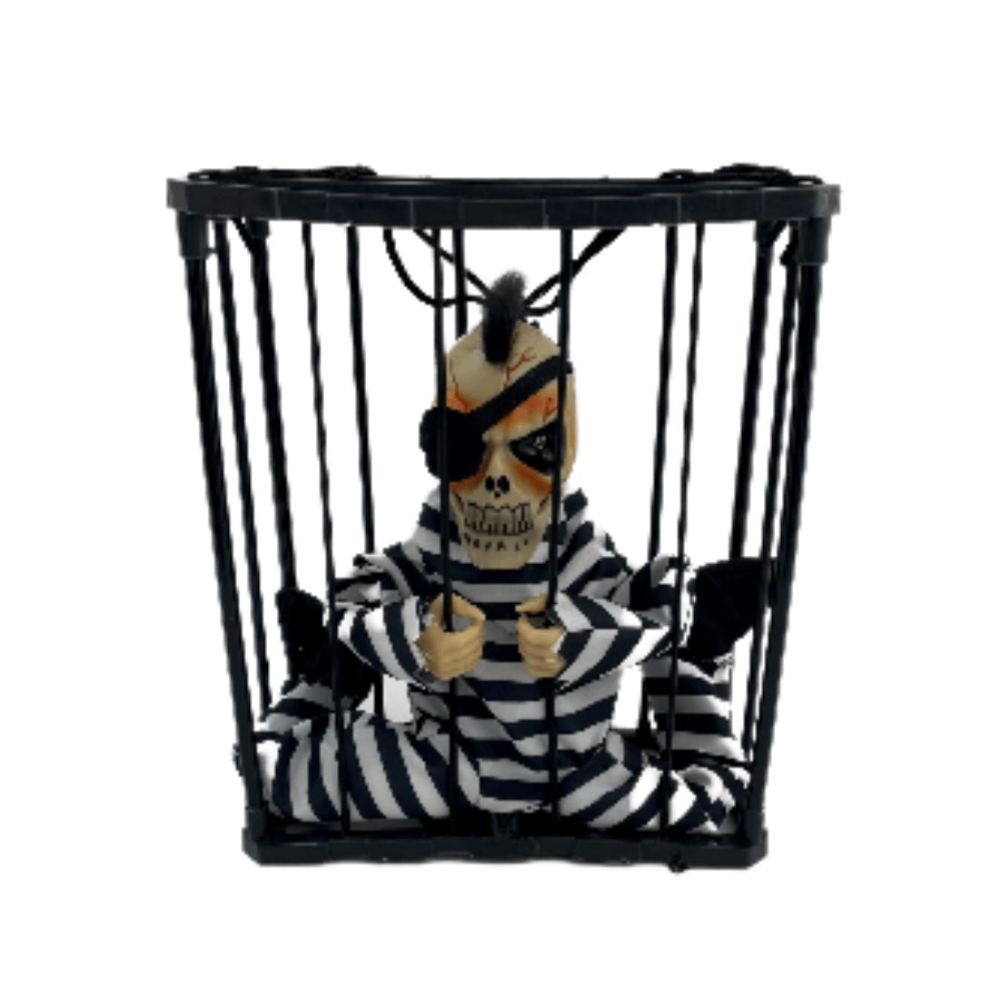 Pirate in Cage Hanging Battery Operated