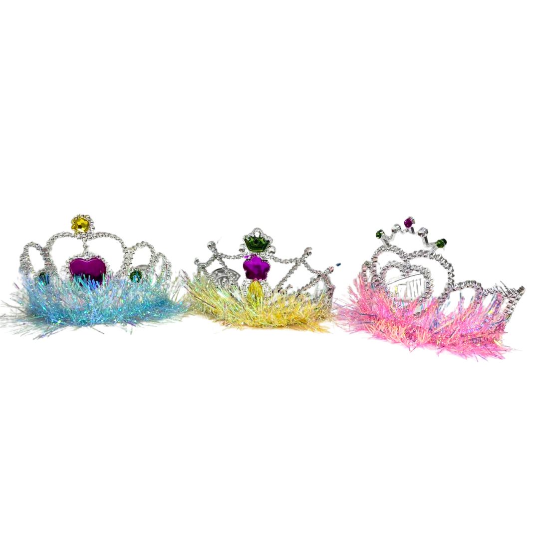 Plastic Crown w Holographic Tinsel