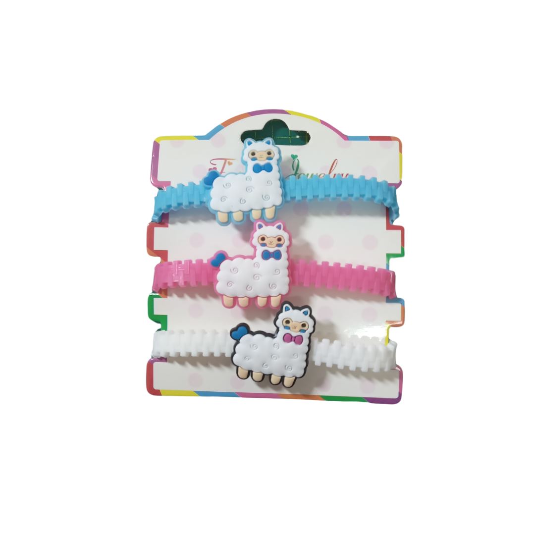 Plastic Wristband Llama 3PC