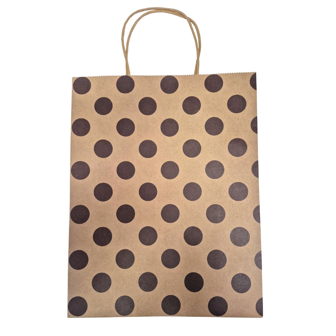 Polka Dots Brown Gift Bag