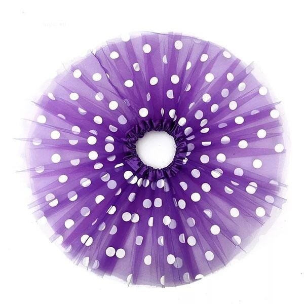 Purple Polka Dot Tutu Skirt (Age 3-6)