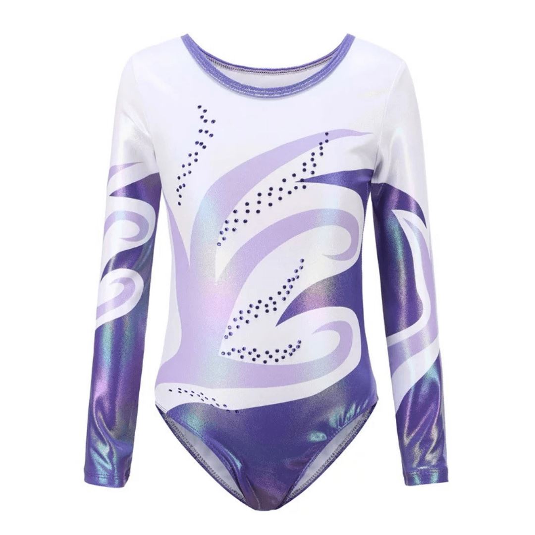 Purple Swirl Long Sleeve Leotard