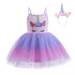 Purple Unicorn Dress with Tulle & Headband