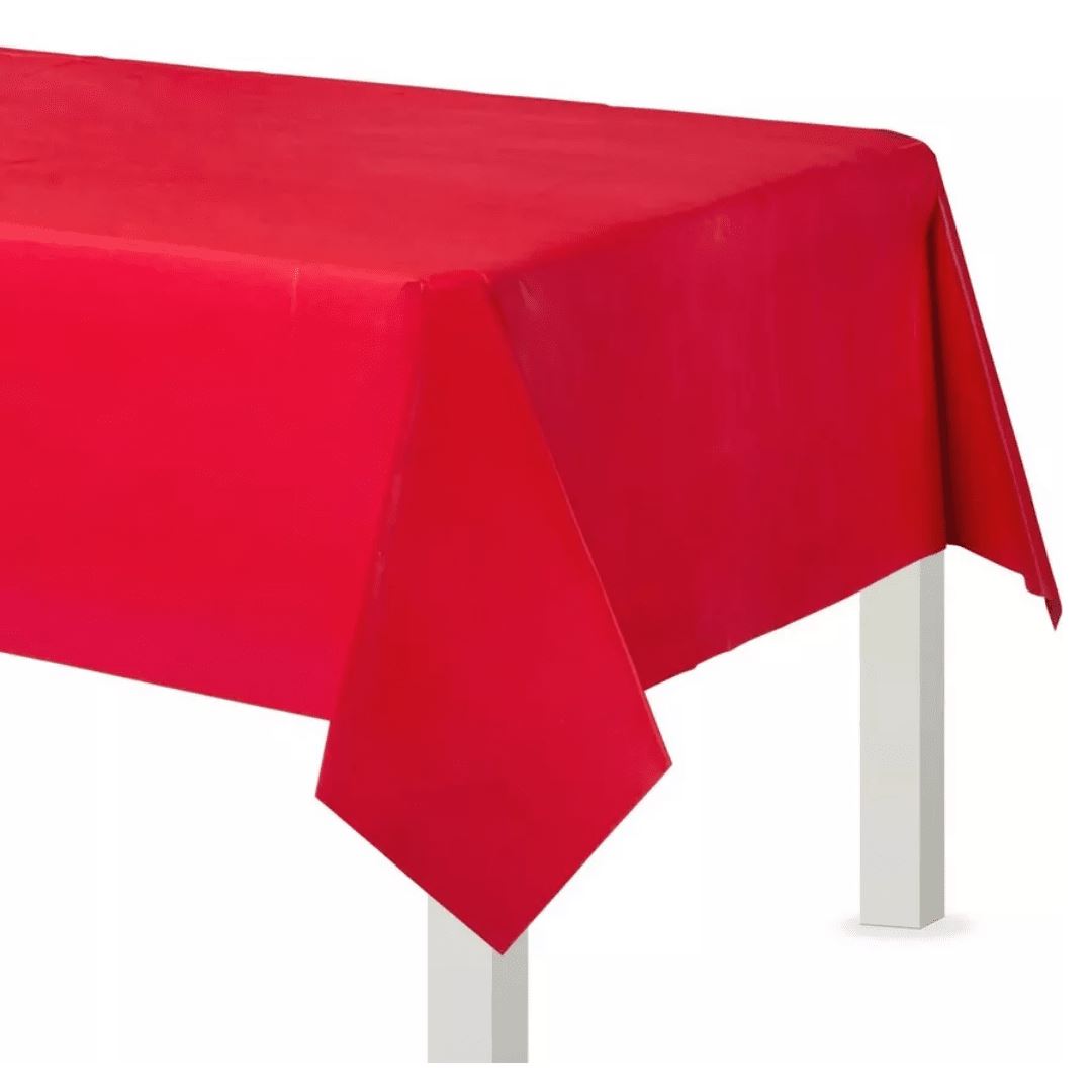 Red Plastic Table Cover