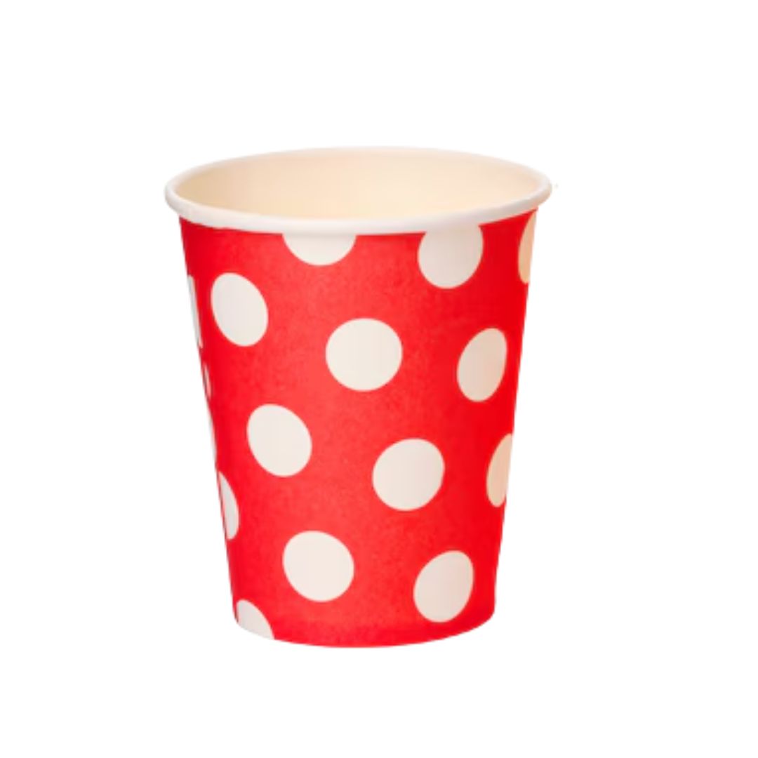 Red w White Polka Dots Cup 10pc
