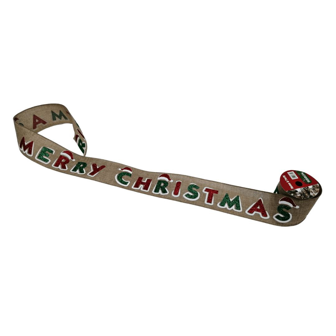 Ribbon Hessian Merry Christmas