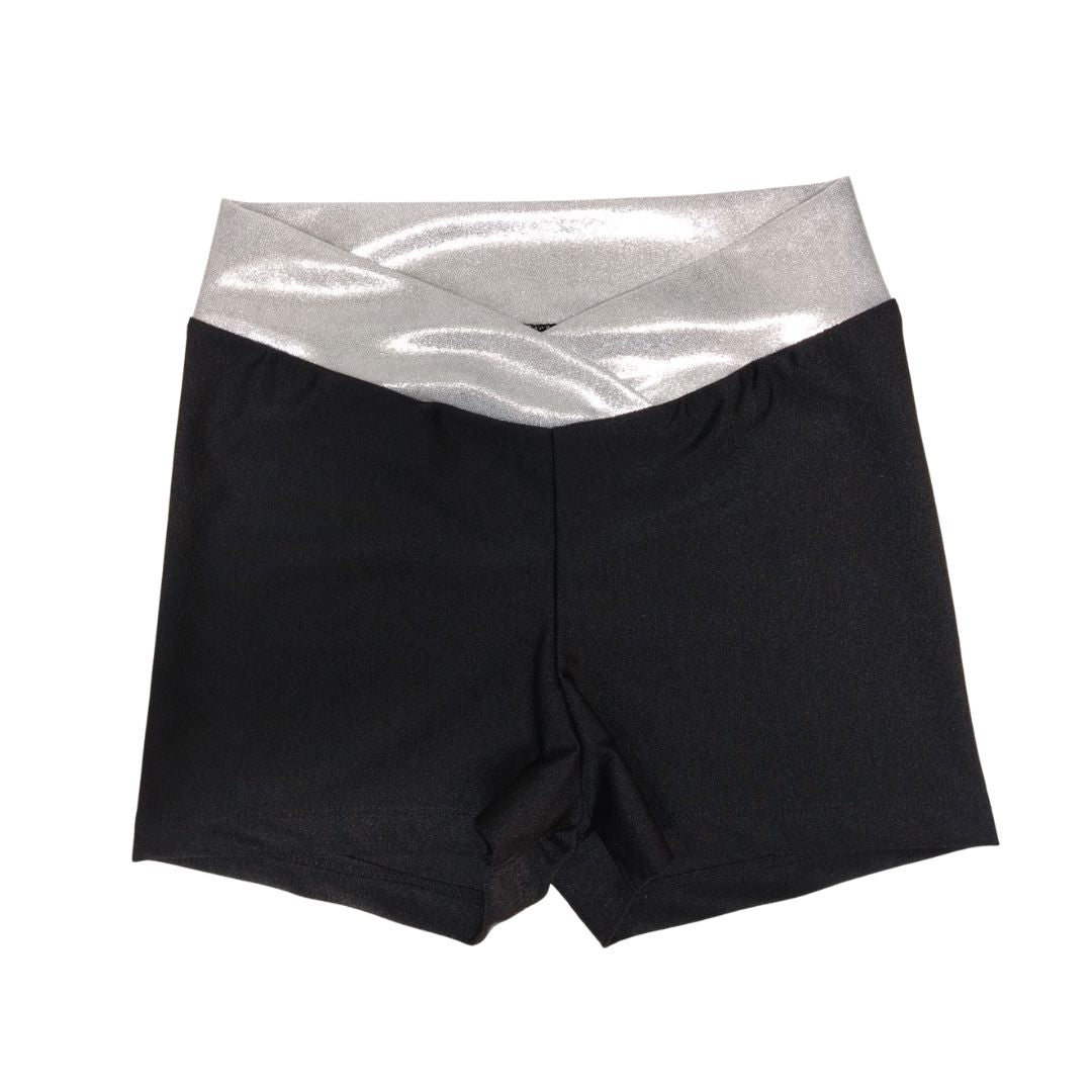 Silver Band Black Hipster Hotpants