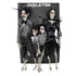 Skeleton Family Props featuring four spooky skeletons in stylish Halloween costumes perfect for indoor decor.