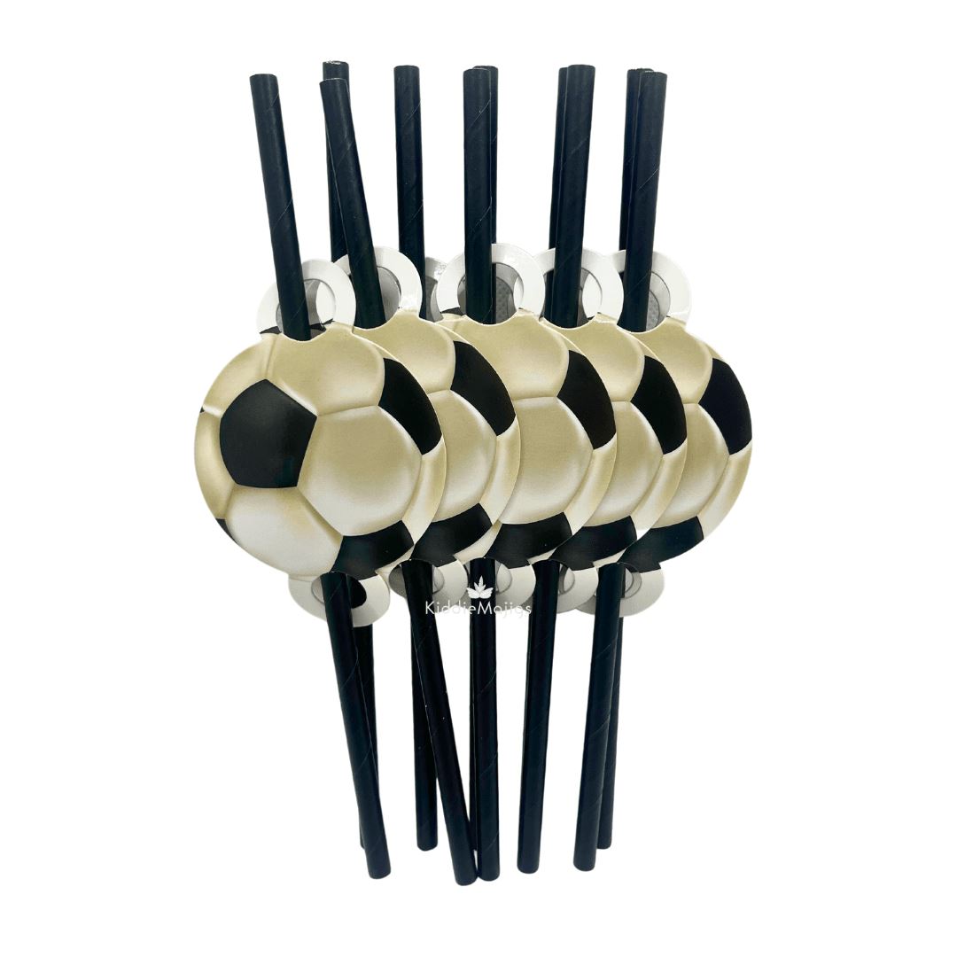 Soccer Ball Party Paper Straws 10pc