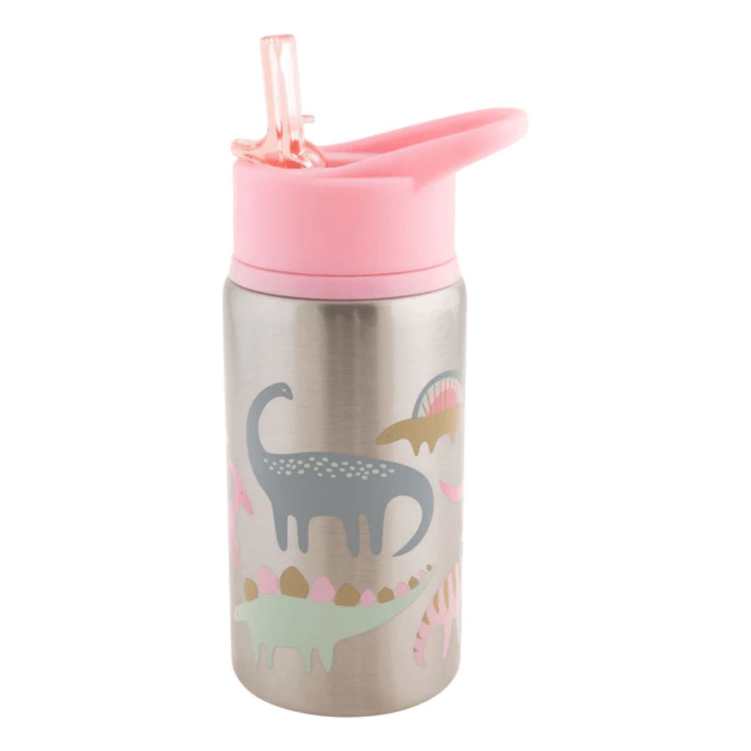 Stainless Steel Water Bottle Pink Dino