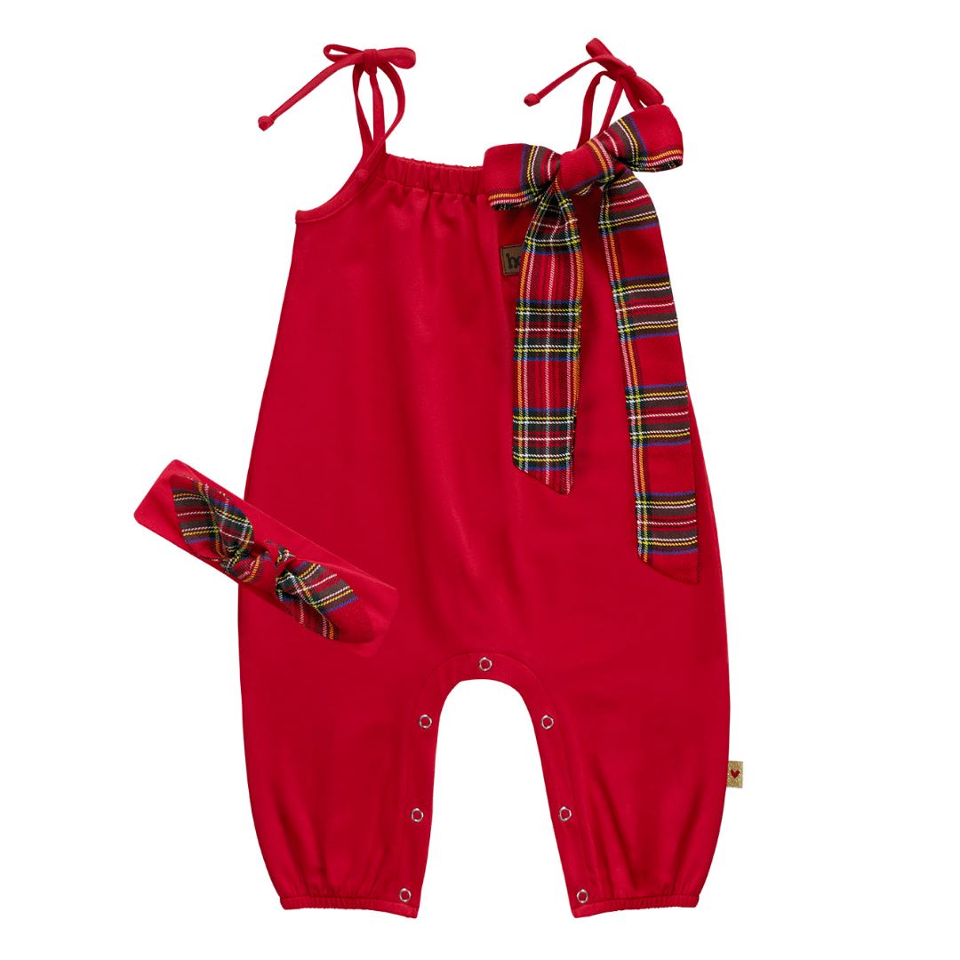 Tartan Bow Christmas Jumper set