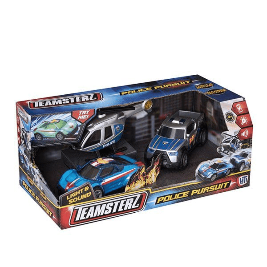 Teamsterz Small Lights & Sounds Police Pursuit Set Toys Not specified 