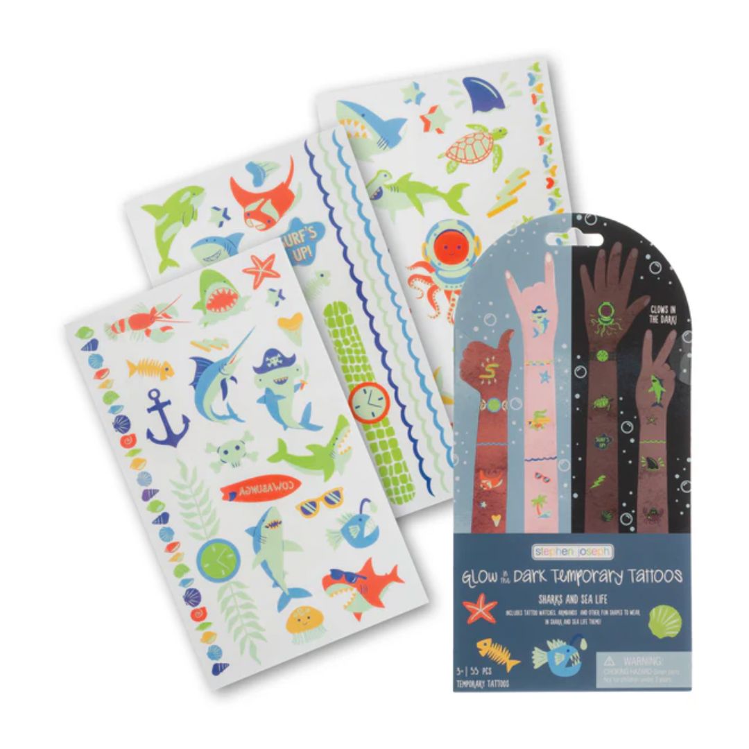 Temporary Tattoos Glow Shark