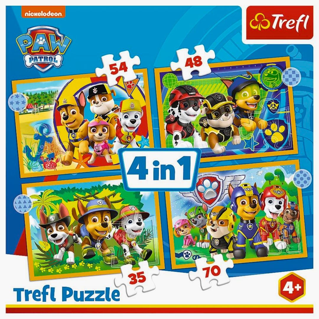 Trefl Puzzle "4 in 1" Holiday Paw Patrol