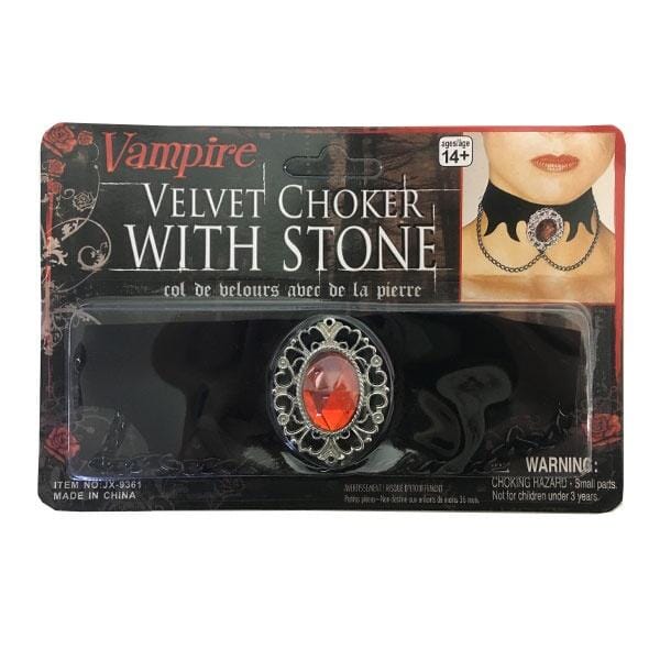 Vampire Velvet Choker with Stone