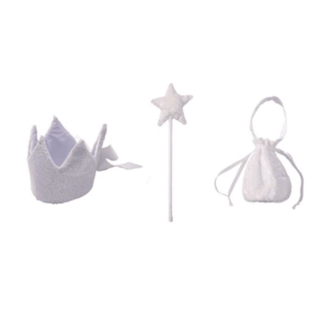 White Princess Sequin Accessories Set (3pcs)