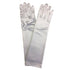 White Satin Glove Long