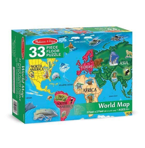 World Map Floor Puzzle 33Pc