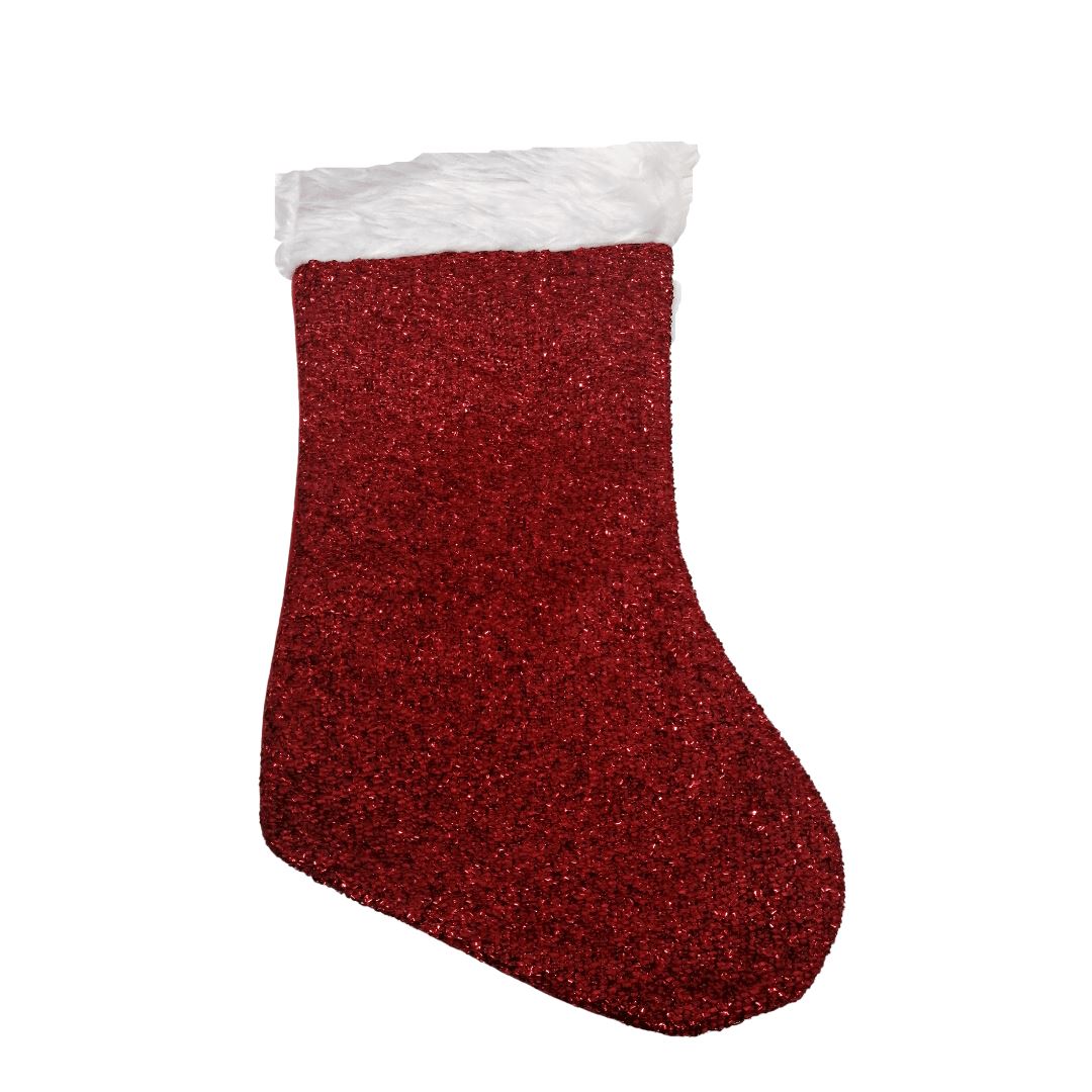 Xmas Stocking Glitterish 19x43cm