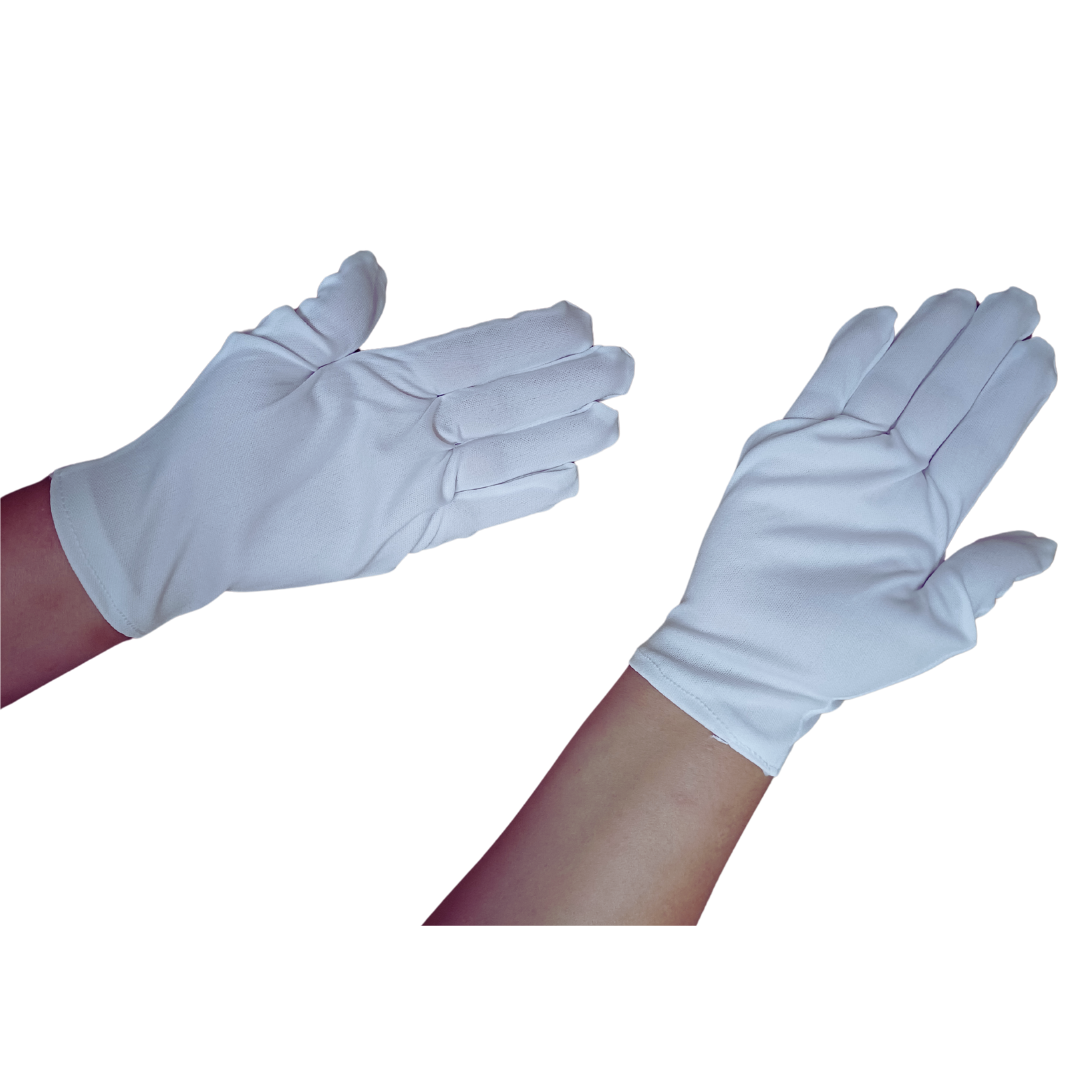 Adult Short White Gloves
