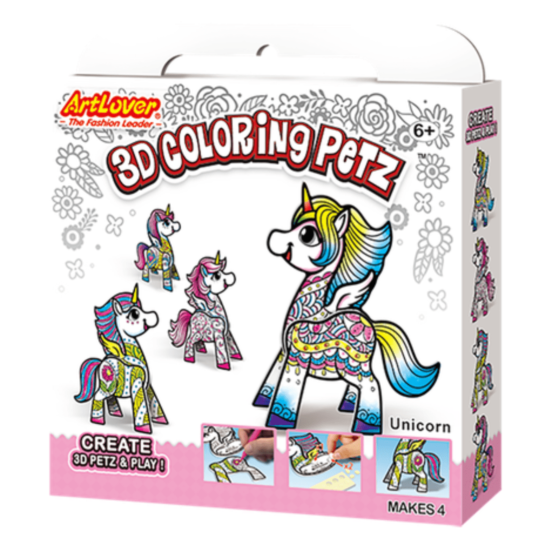 3D Colouring Petz - Unicorn 4 Assorted Toys Not specified 