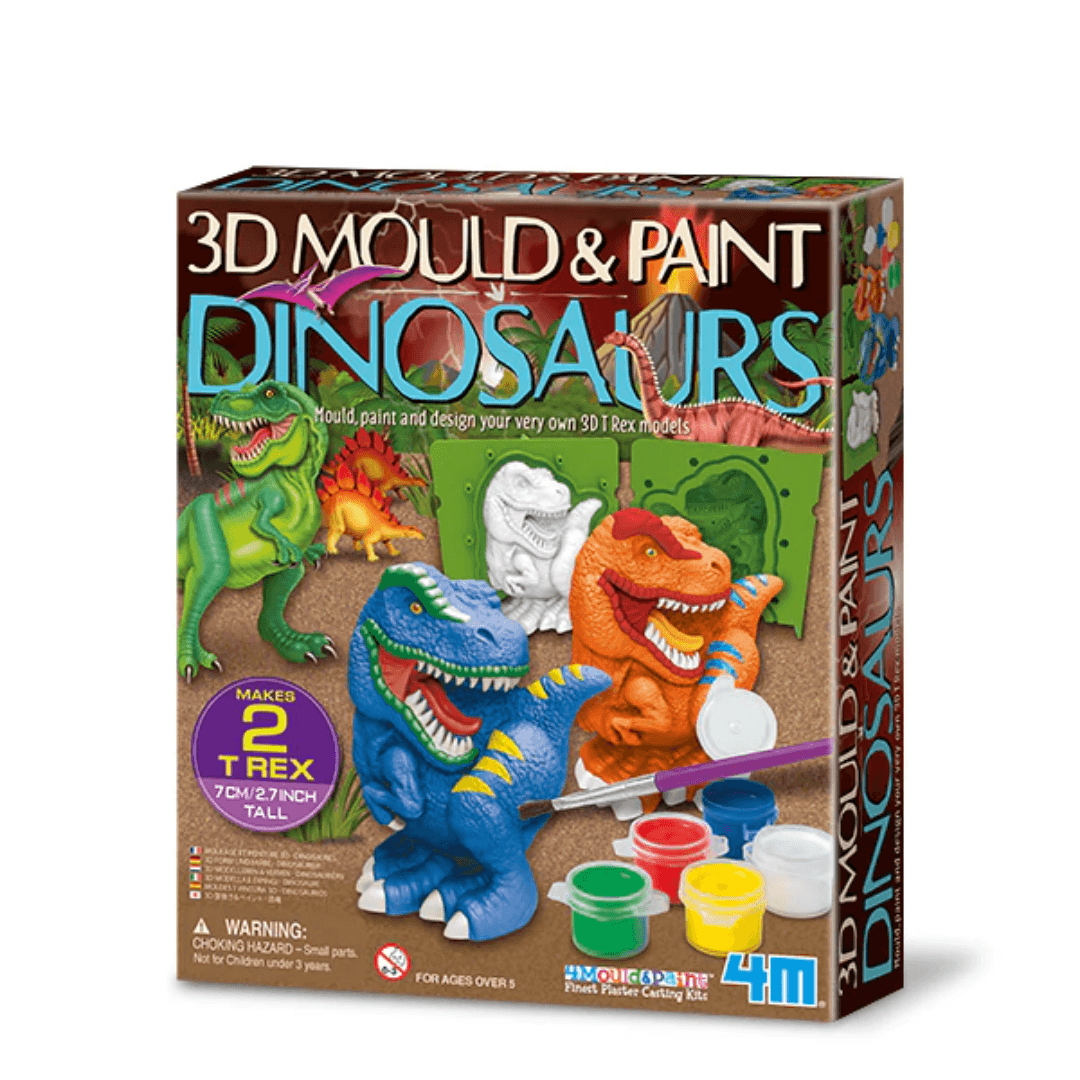 3D Mould & Paint Dinosaur Toys 4M 
