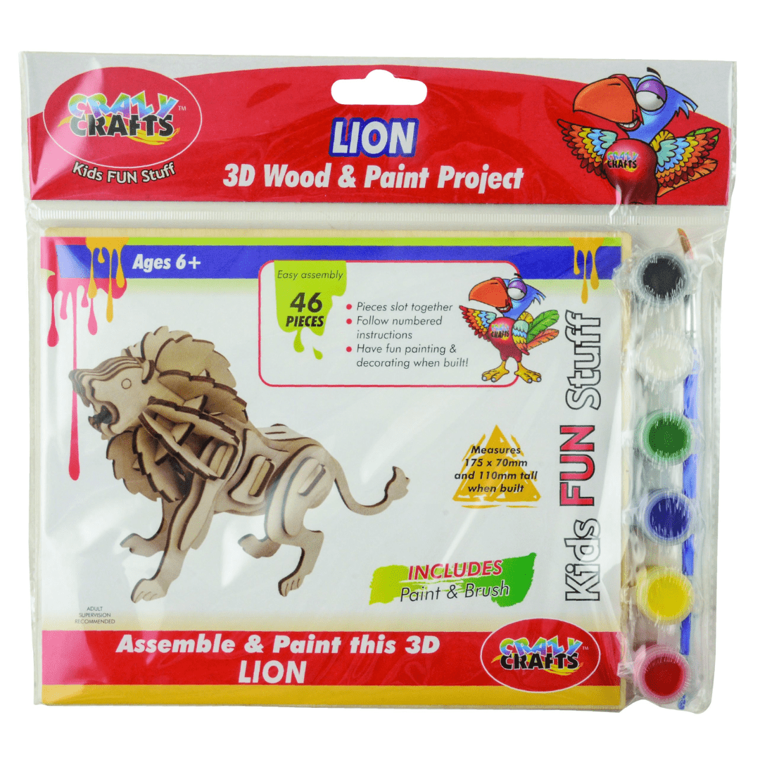 3D Wood & Paint Set - Lion Toys Not specified 