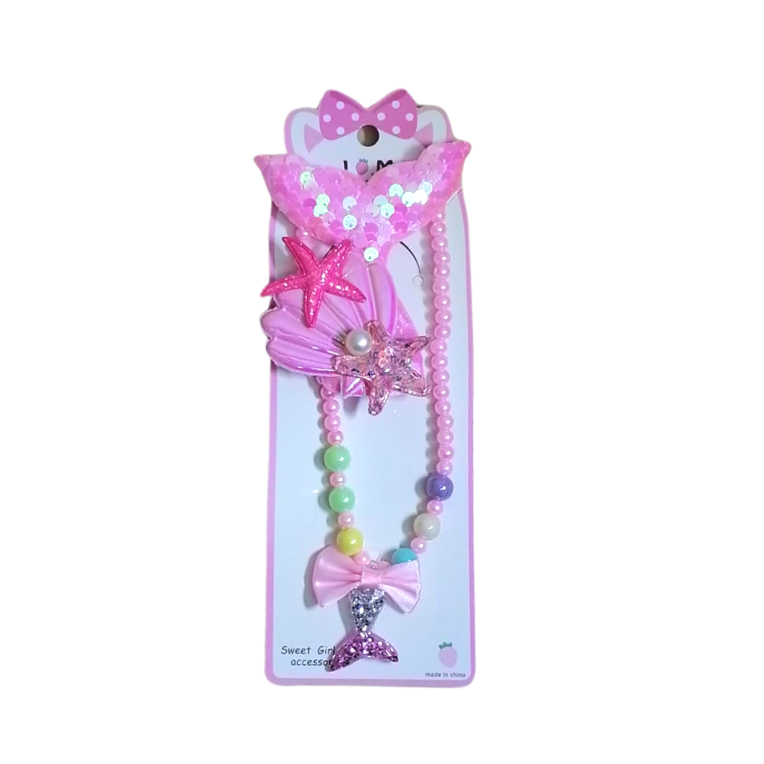 Mermaid Necklace Set - Pink