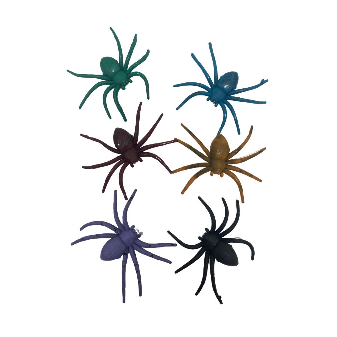 6cm Colourful Spiders 6pc/card Halloween Not specified 