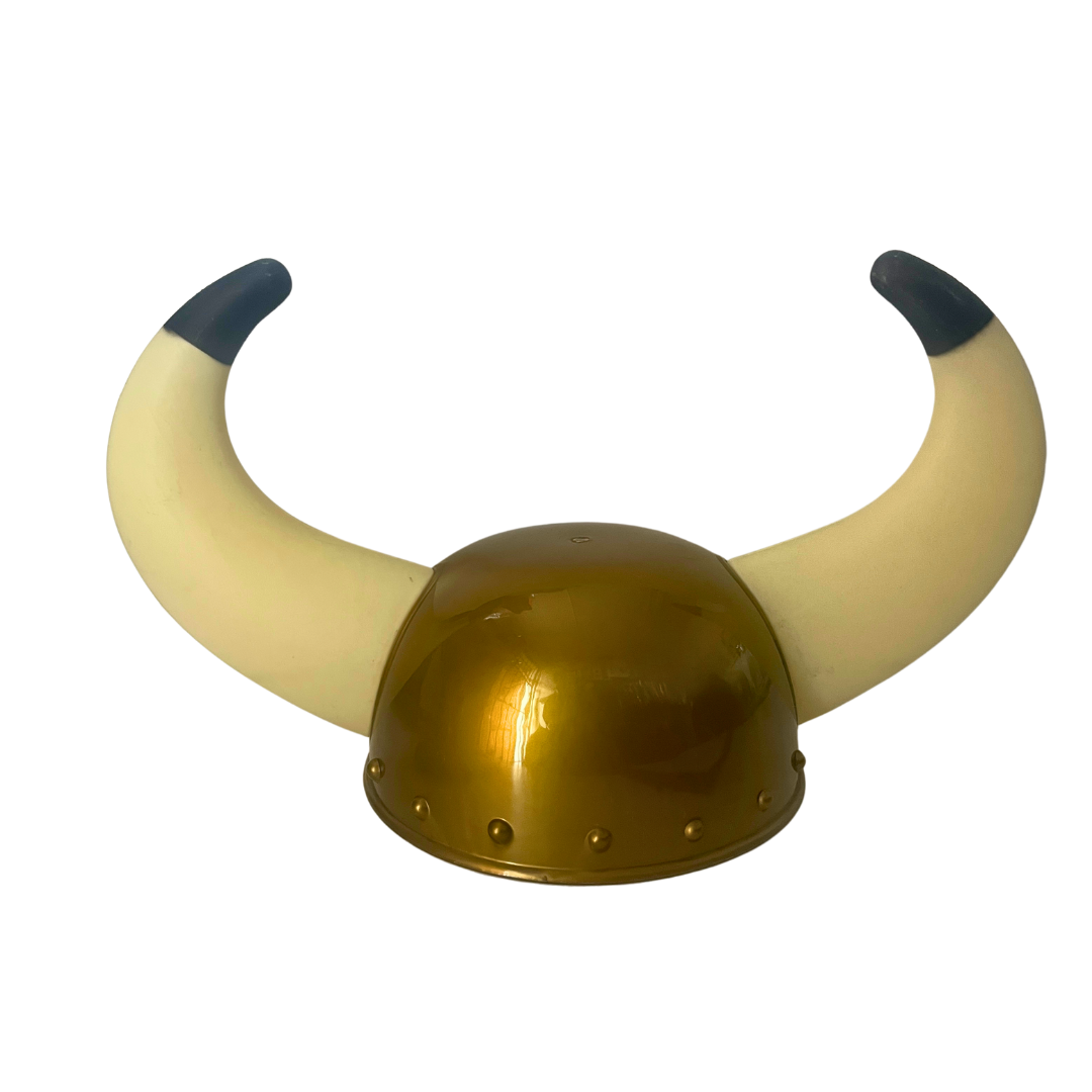 Plastic Viking Helmet (Gold + White)
