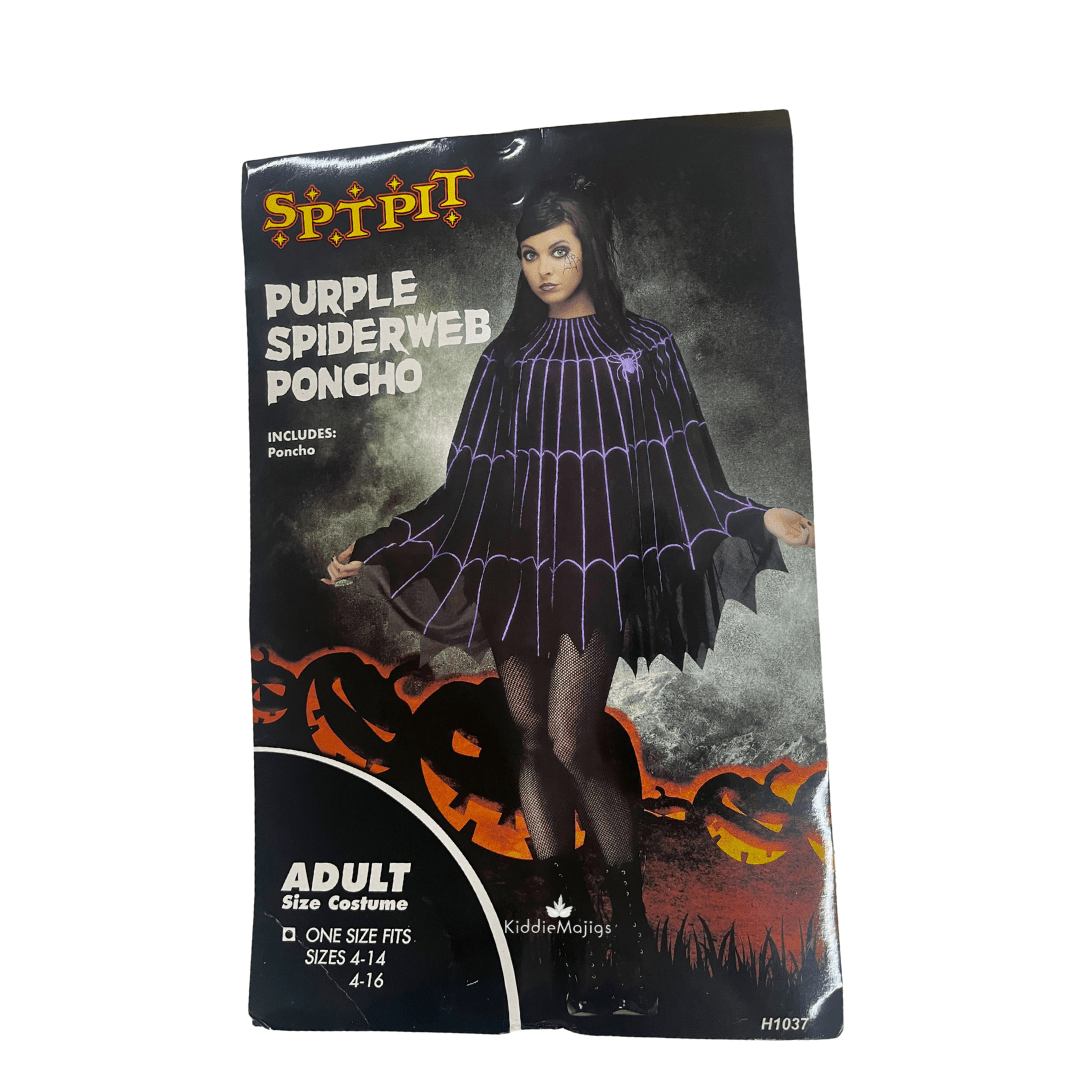 Adult Purple Spiderweb Poncho Halloween Not specified 