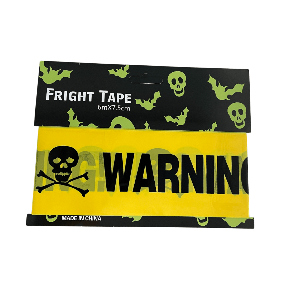 Black Danger Warning Fright Tape Dress Up Not specified 