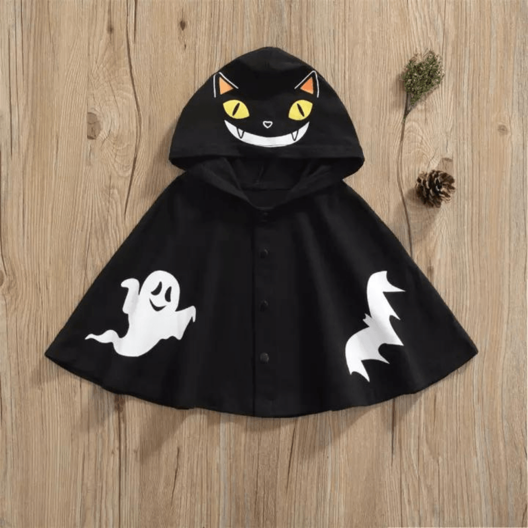 Black Ghost Cape with Bat Halloween Not specified 