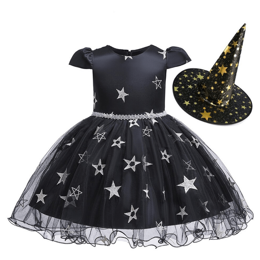 Black Witch Dress and Hat Halloween Not specified 