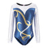 Blue Long Sleeve Leotard with Gold Detail Ballet Not specified 