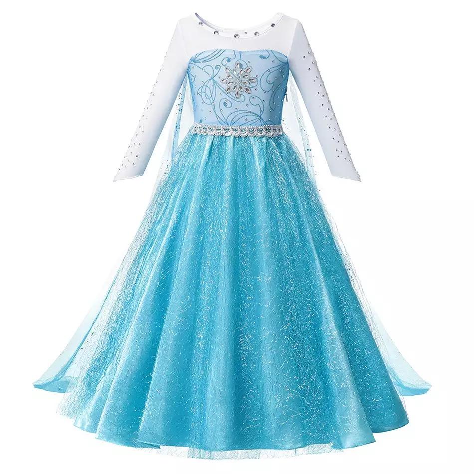 2-12 Years Elsa Dress Girls Summer Dress Princess Cosplay Costume Dresses  For Kids Christmas Birthday Fancy Party Vestidos Menina - Mickeyminors.pk