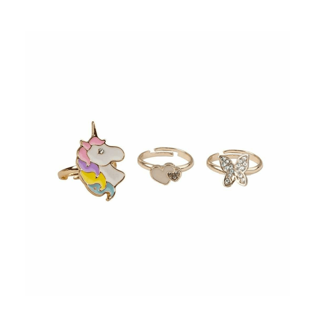 Boutique Butterfly & Unicorn Ring 3pcs Dress Up Great Pretenders 