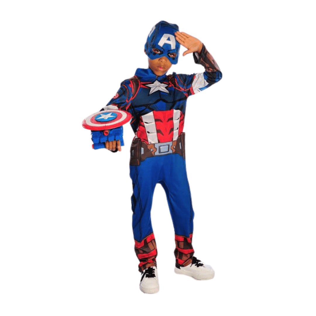 Kids Captain America Dress Costume - Marvel - Spirithalloween.com