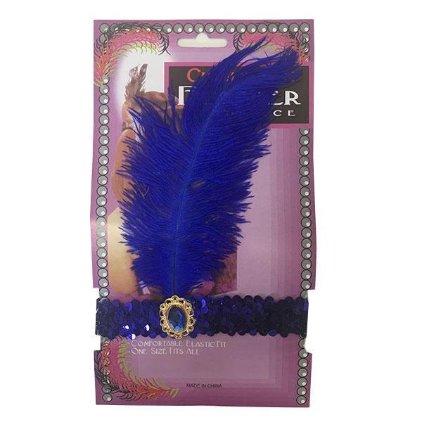 Charleston Flapper Feather Headband Dress Up Not specified Dark Blue 