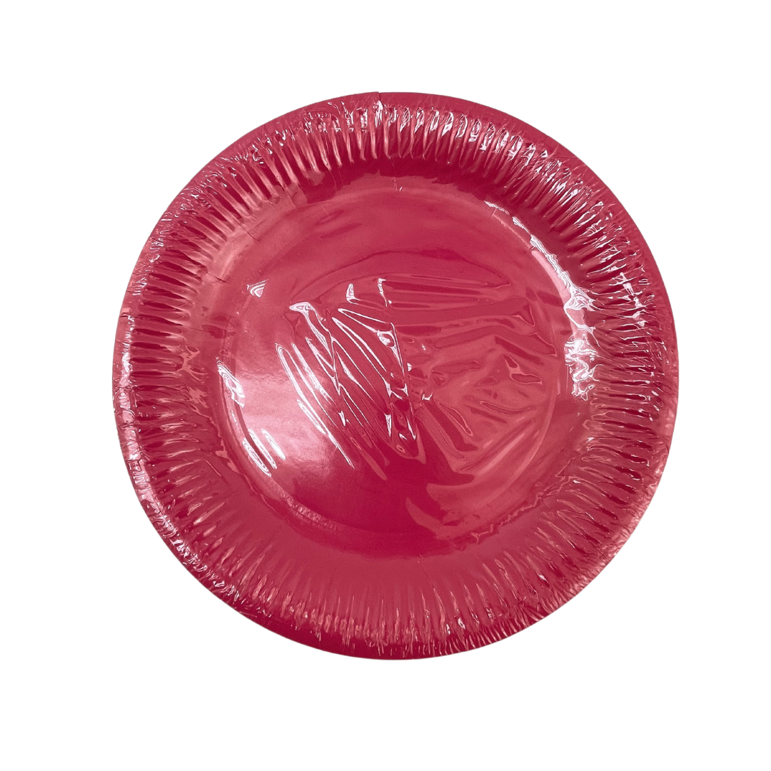 Dark Pink Paper Plates Parties Not specified 