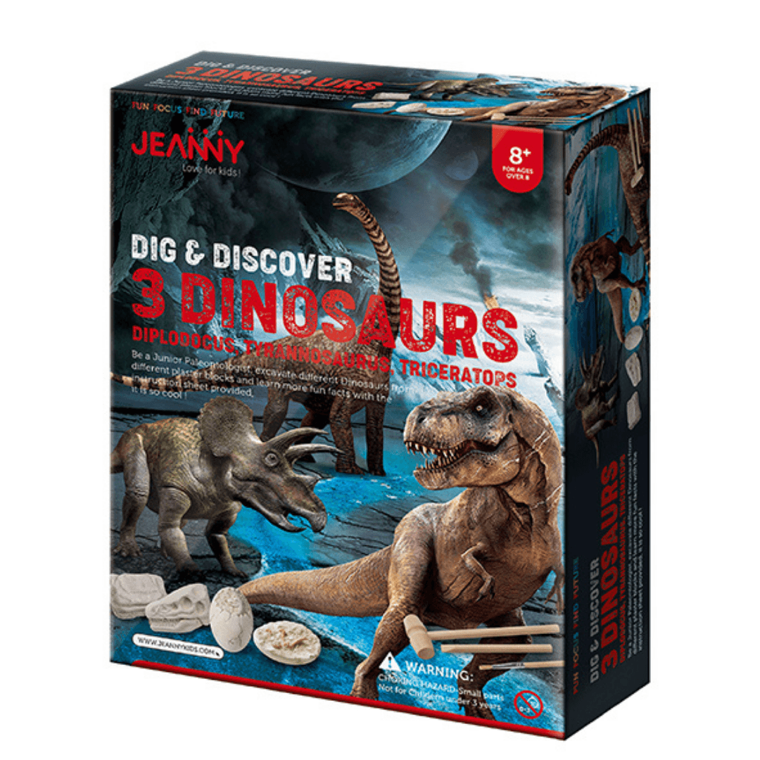 Dig & Discover 3 Dinosaurs Toys Jeanny 