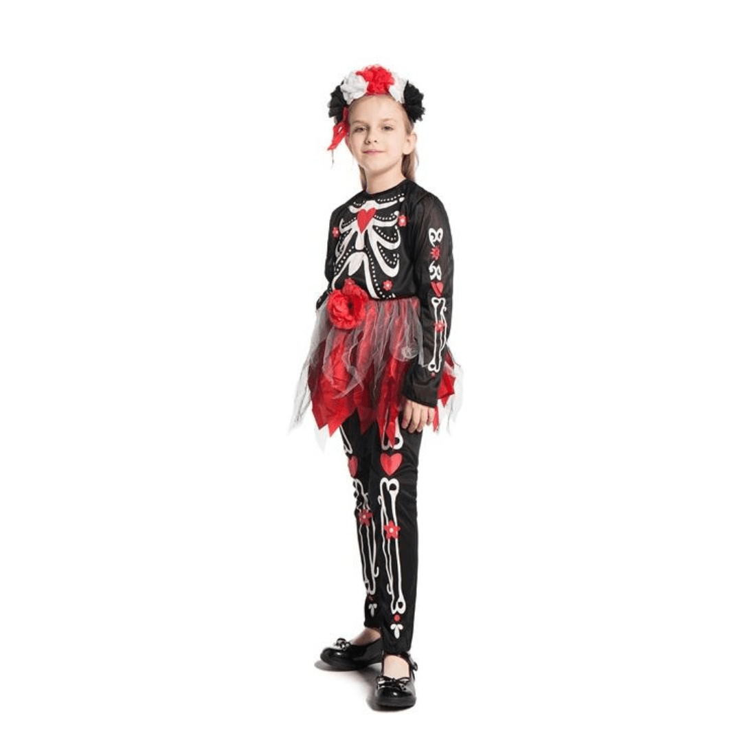 DoD Girls Skeleton Outfit (Age 7-9) Dress Up Not specified 