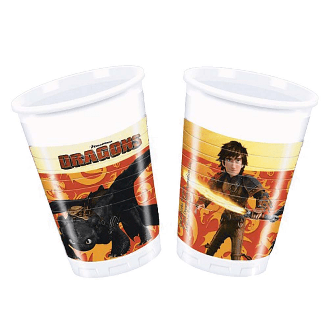 Dragons 8 Plastic Cups 200ml Parties Not specified 