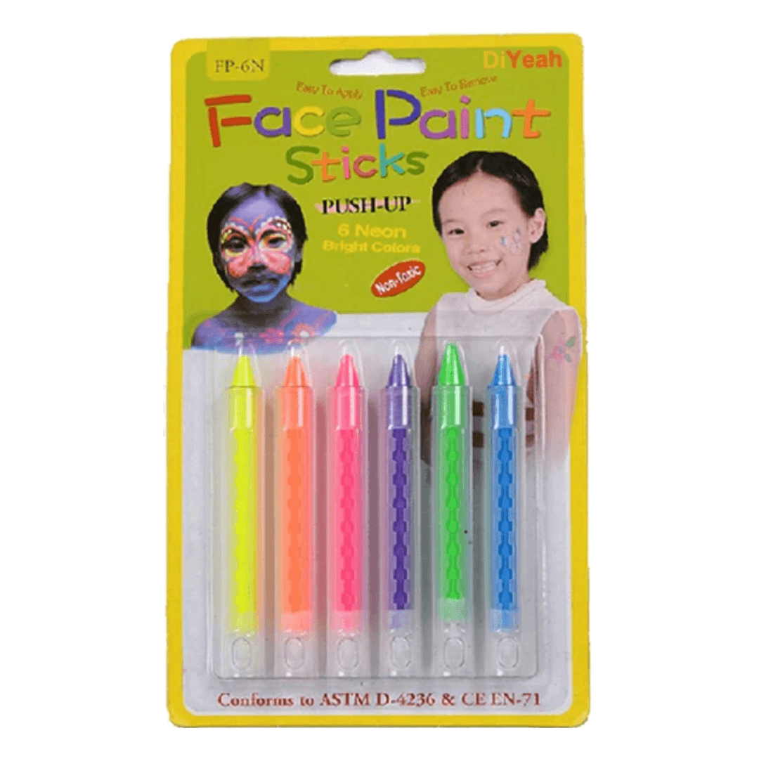 Face Paint Sticks Neon 6pc Dress Up Not specified 